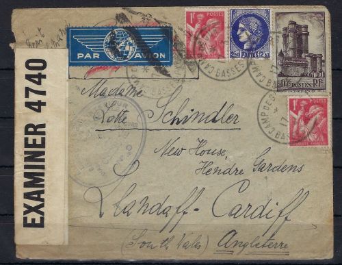 Kriegsgefangenenbrief KZ-Heftlinge Basses-Pyrenee 1941 n. England