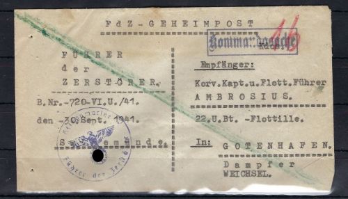 FdZ-Geheimpost Kriegswissenschaftliche Abteilung, 22. U-Boot Flottille