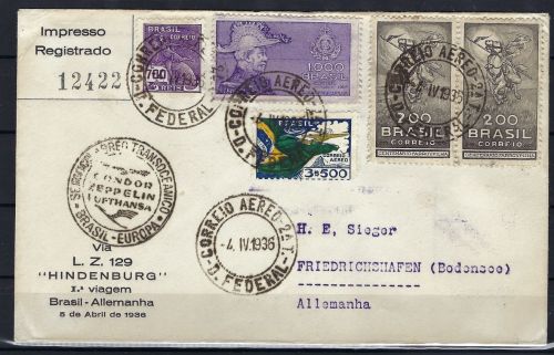 Condor/Zeppelinpost 1. Fahrt Brasilien-Deutschland, n. Friedrichshafen