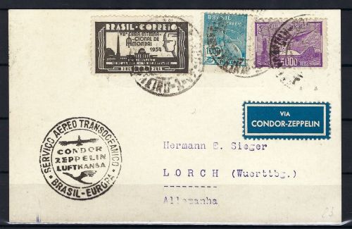 Zeppelinpost 1931 Rio de Janeiro n. Lorch , Sieger Karte