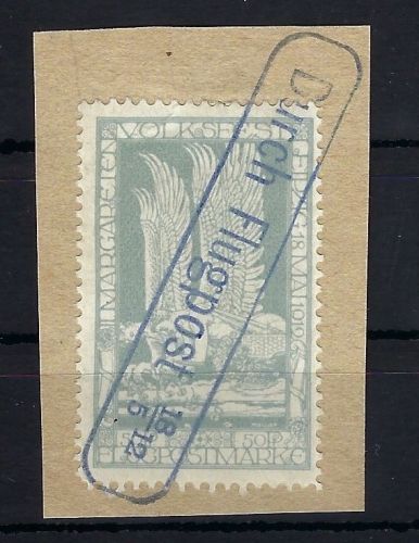 DR Halbamtliche Flugpostmarke Mi 4 a ∆ mit Ra1 Durch Flugpost 18/5/12