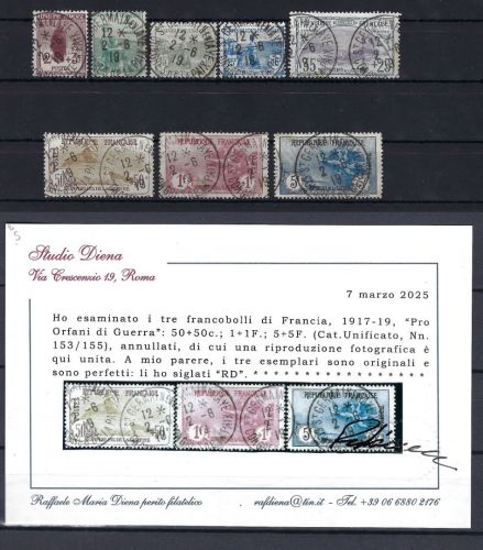 Frankreich Mi 128-135° einwandfrei, 133-135 mit Attest Diena, ME 2000€