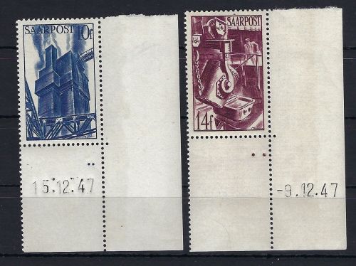 Saar / Saarland Mi 248-249 Br **, Druckdatum