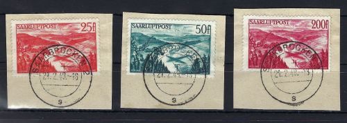 Saar / Saarland Mi 252-254, 3 Lux. Briefstücke, gep. Ney/Hoffmann BPP
