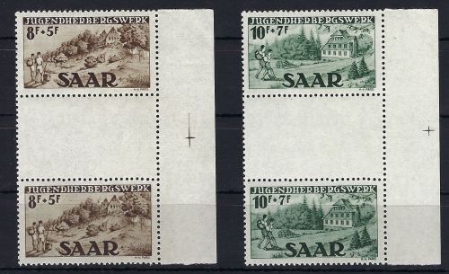 Saar / Saarland 262-263 ZS ** mit Passerkreuz rechts