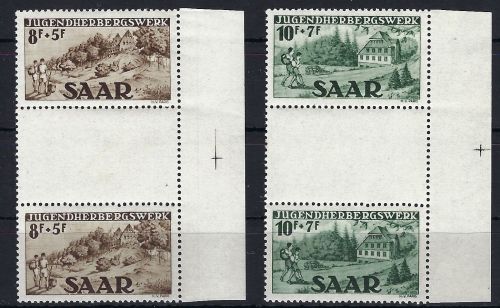 Saar / Saarland 262-263 ZS ** mit Passerkreuz rechts