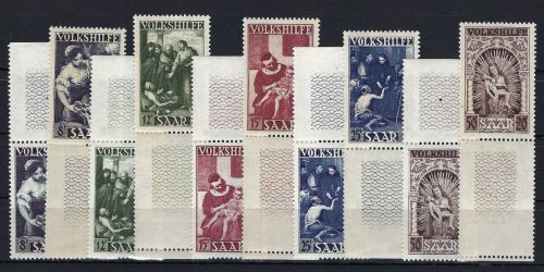 Saar / Saarland Mi 267-271 ** (2) Oberrand + Unterrand , ME 240€