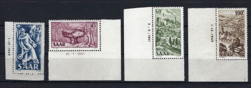 Saar / Saarland Mi 283, 286, 287, 288 je ** mit Druckdatum, ME 220€