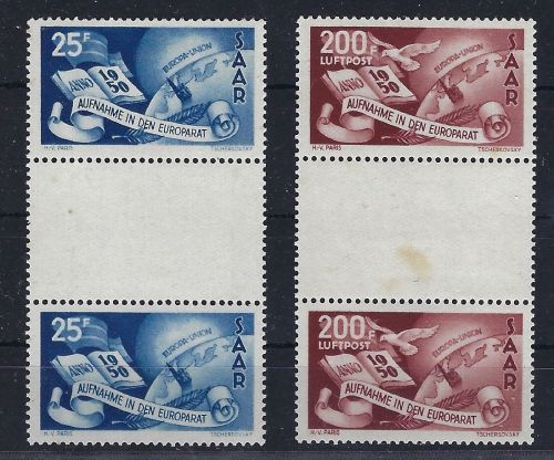 Saar / Saarland Mi 297-298 ZS **, ME 750€, Mängel