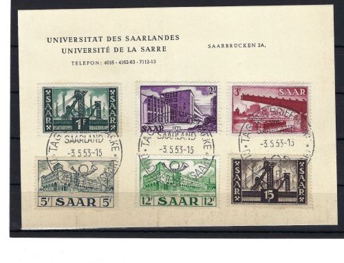 Saar Sonderkarte Uni Saarland, darunter Mi 321 ESST / FDC, ME 220€