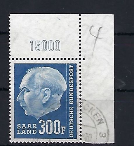 Saar / Saarland Mi 428 ° Eckrand OR einwandfrei, gep. Ney BPP