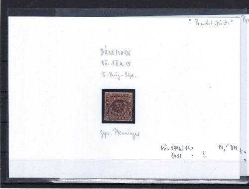 Dänemark Mi 1 II a/b °, vollrandig/ideal gest. gp. Pfenninger, ME 120€