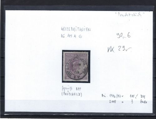 Großbritannien Mi 115 A °, BPP geprüft