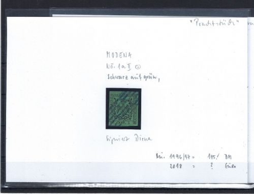 Altitalien / Modena, Mi 1 aII °+2 II °, signiert Diena