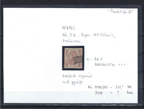 Altitalien / Neapel, Mi 5 ° vollrandig, doppelt signiert