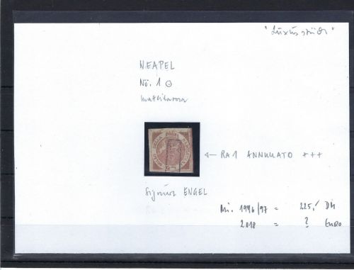 Altitalien / Neapel, Mi 1 ° vollrandig, signiert Engel