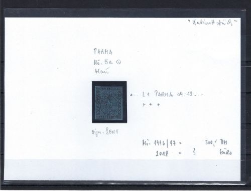 Altitalien / Parma, Mi 5 a ° signiert Senf, vollrandig