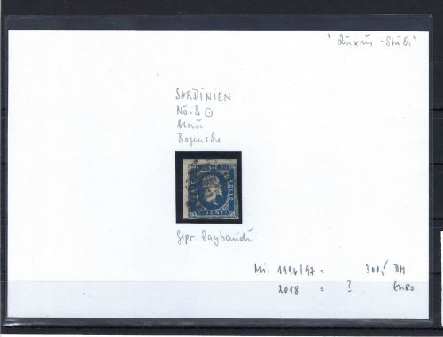 Altitalien / Sardinien, Mi 2 ° voll-breitrandig, gepr. Reybaudi