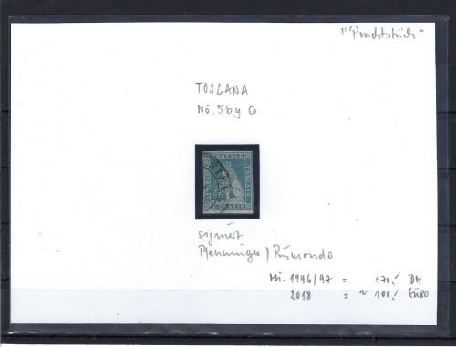 Altitalien / Toskana, Mi 5 by°, signiert Rismondo und Pfenninger