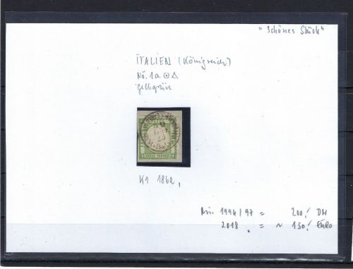 Italien Mi 1 a ° auf Briefstück