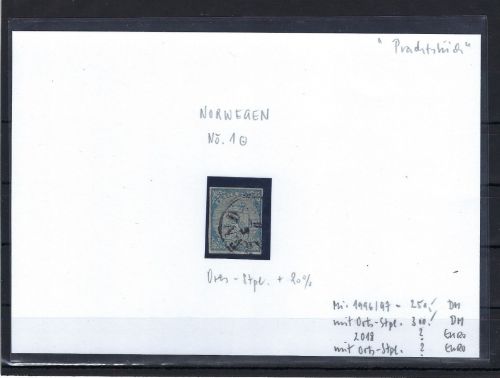 Norwegen Mi 1 ° vollrandig