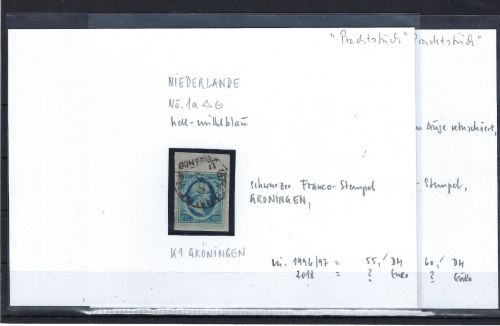 Niederlande Mi 1 a + 2 je gest. und voll- bis breitrandig