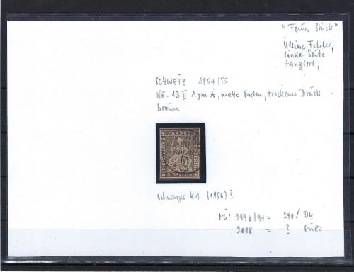 Schweiz Mi 13 II a ym °