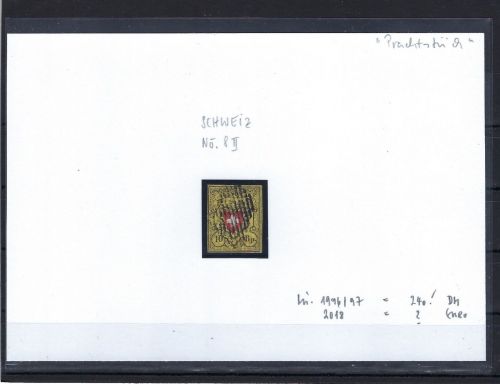 Schweiz Mi 8 II ° vollrandig