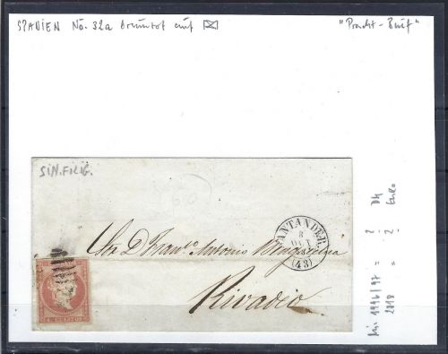 Spanien Mi 32 a EF Santander nach Rivadeo