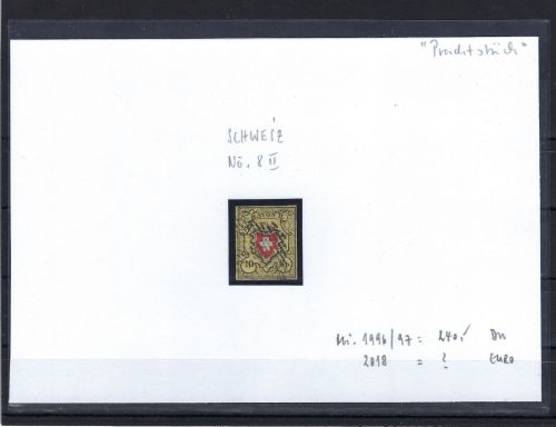 Schweiz Mi 8 II ° vollrandig
