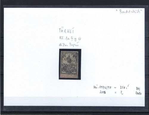 Türkei Mi 1 a III y ° vollrandig