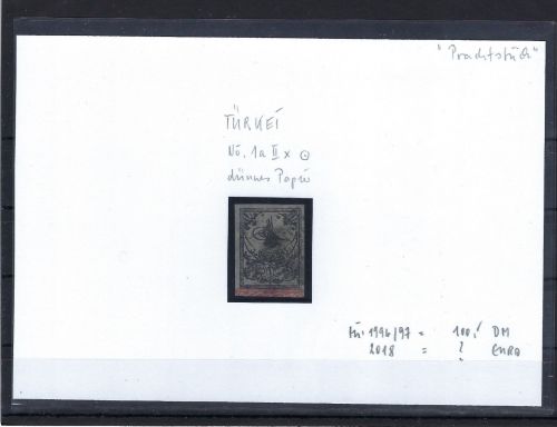 Türkei Mi 1 a II x ° vollrandig
