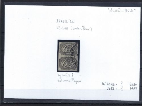 Brasilien Mi 6 ° senkrechtes Paar, vollrandig