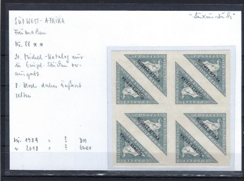 Südwestafrika Mi 88 II ** Bogenteil zu 4 Kehrdruckpaaren