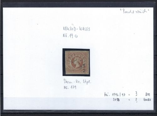 Neusüdwales Mi 19 ° vollrandig, mit zentrischem Sternstempel 17
