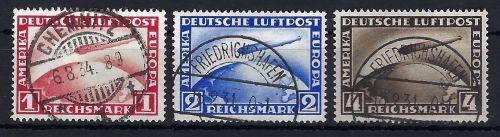 DR Zeppelin, Mi 423-424, 455 je gest. und in Luxus Qualität, ME 155€