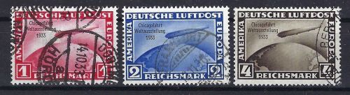 DR Chicagofahrt 1933, Mi 496-498 ° einwandfrei , ME 1.000€