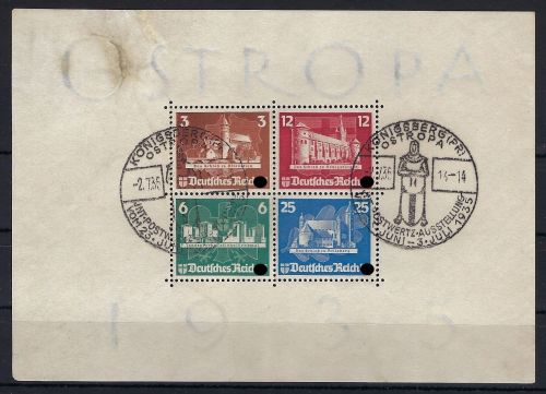 DR Ostropa 1935, Block 3. mit SoSt, ME 1.100€, Mängel