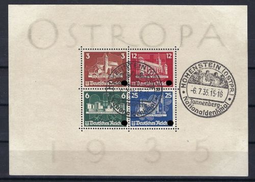 DR Ostropa 1935, Block 3. mit seltenem SoSt Hohenstein , ME 1.100€