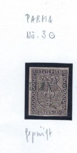 Altitalien / Parma, Mi 3 ° geprüft Enigma Stamps + Signum