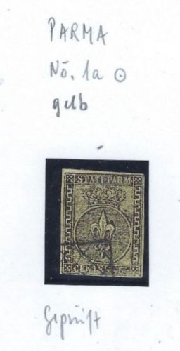 Altitalien / Parma, Mi 1 a ° geprüft Enigma Stamps + Signum