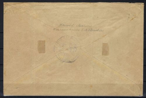 P) DAP China 1901 Seepost Absender Kommando SMS Hertha