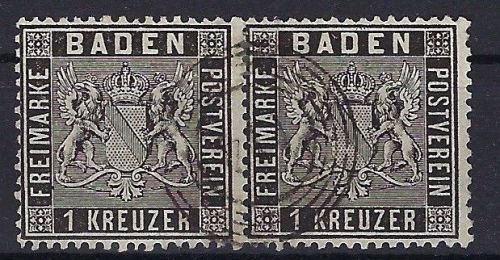 P) Baden Mi 9° waagerechtes Paar