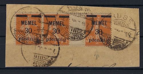 P) Memel Mi 21 x ZW auf Luxus ∆ gest. Russ