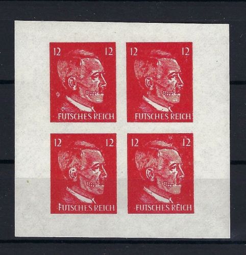 Hitler-Propagandafälschung, postfrischer Viererblock, Privatdruck