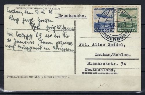 Zeppelinpost / Passagierpost nach Lauban (Schlesien)