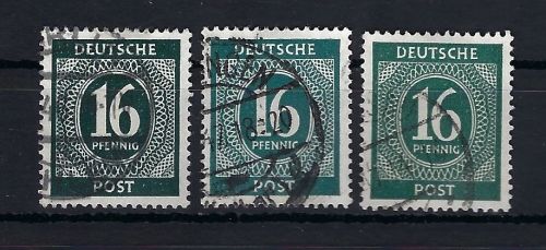 Kontrollrat I Mi 923 a, b, d ° jede MArke gepr. Arge, ME 152€
