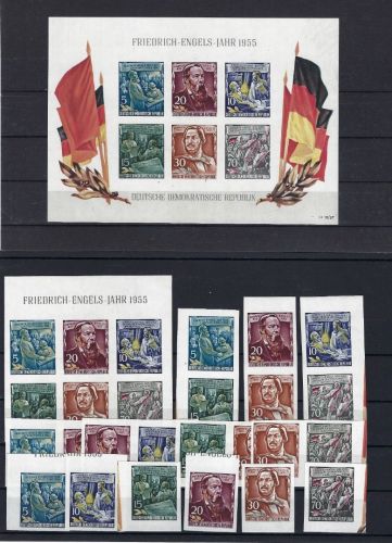 DDR komp. Garnitur Block 13, Mi 485-490 A / B + Hz , ME 293€
