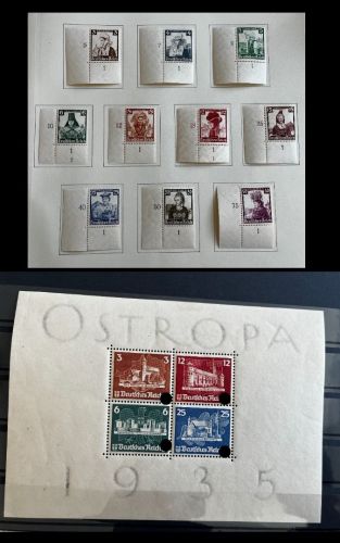 C) DR 1935, Partie aus Spezialsamm. **/*, Ecken, Einheiten, ME ca. 2170€