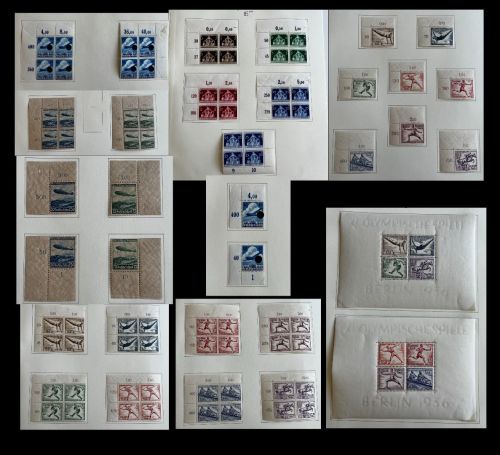 C) DR 1936, Partie aus Spezialsamm. **/*, Ecken, Einheiten, ME ca. 2320€